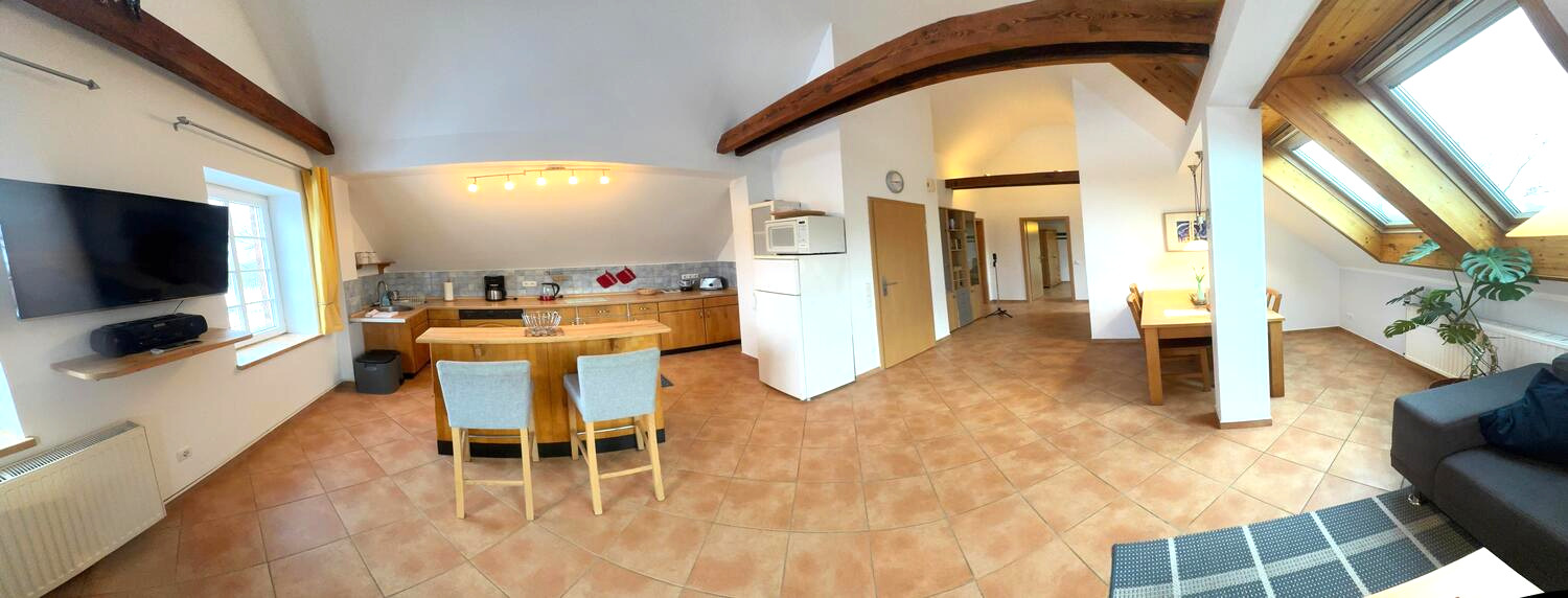 Wohnbereich inkl. Küche Ferienwohnung 4